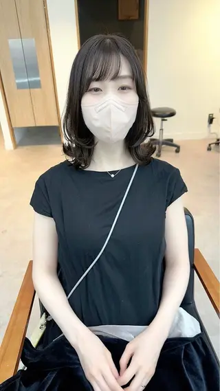 ミディアム カラー パーマ ヘアアレンジ メンズ キッズ レイヤーカット／顔周 りカット/縮毛矯正のヘアスタイル