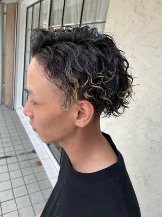 ショート カラー パーマ メンズ MATSURI BASE.AWAJIのヘアスタイル
