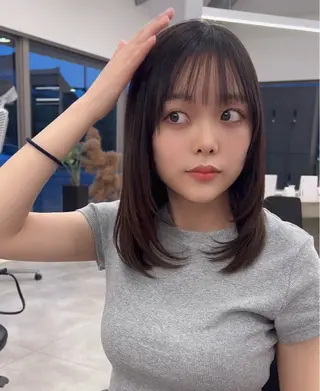 ミディアム カラー メンズパーマ特化/髪 質改善艶カラー/椿原のヘアスタイル