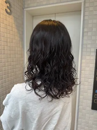 セミロング カラー パーマ 縮毛矯正/エクステ /艶カラー/ヘアメのヘアスタイル