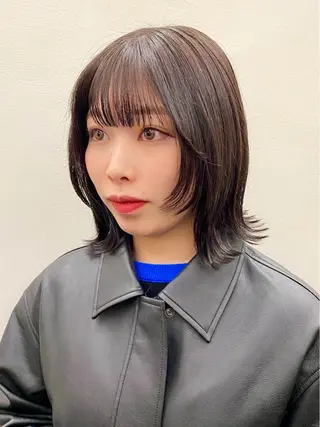 ミディアム カラー 似合わせレイヤー/ パーマヘア/高倉のヘアスタイル
