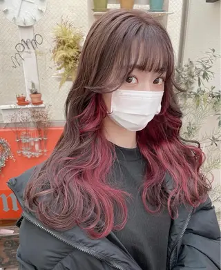 ロング カラー パーマスタイル たなかちなみ🦤♡のヘアスタイル