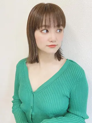 ミディアム shiori ❤︎ /透明感カラーのヘアスタイル