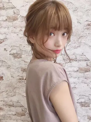 ミディアム カラー ヘアアレンジ Watai 艶髪 當間 大知のヘアスタイル