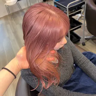 セミロング 🎀ハイトーン/ 艶カラー/夕月🎀のヘアスタイル