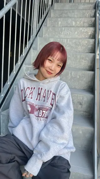ショート カラー キッズ 赤みゼロ/透明感 カラー🌿KANTAのヘアスタイル