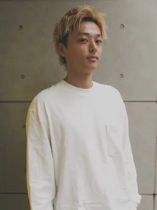 ショート カラー パーマ メンズ 原宿↔︎浦和　美容師 折笠　亮のヘアスタイル