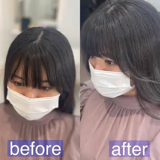 ロング 中顔面短縮 顔まわり新田大翔のヘアスタイル