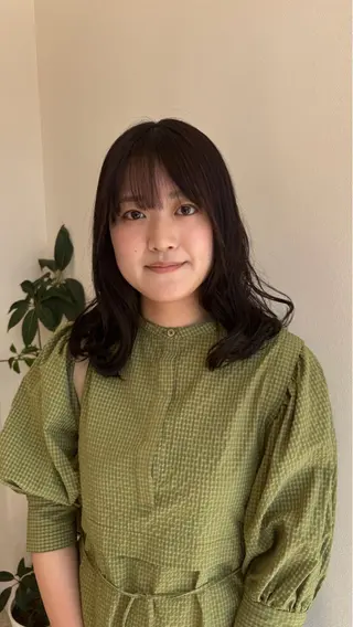 ロング カラー パーマ ヘアアレンジ 能勢 莉里花のヘアスタイル