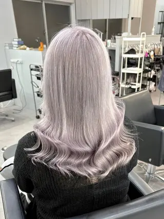 セミロング カラー 大阪ケアブリーチ/ ミルクティーベージュのヘアスタイル