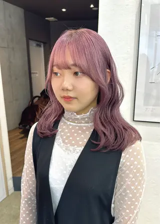 ミディアム カラー ヘアアレンジ 小顔カット/艶 カラー特化♡MIHOのヘアスタイル