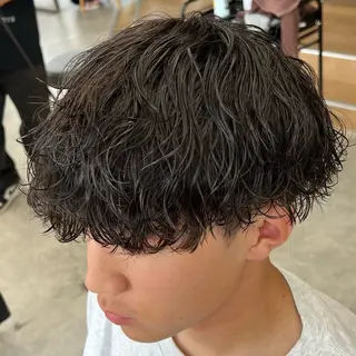 ショート パーマ メンズ メンズパーマ/波巻き 新潟/万代/夏芽🎀のヘアスタイル