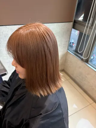 ミディアム カラー フェザーパーマ/ ダブルカラー/藤田のヘアスタイル