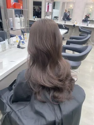 ロング カラー パーマ ヘアアレンジ メンズ キッズ ブリーチなしカラー/ ブラウン/レイヤーのヘアスタイル