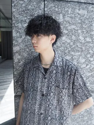 パーマ メンズ メンズバレイヤージュ 🌫ハイライトのヘアスタイル