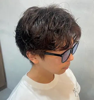 ショート カラー メンズ ルプラボウ りく/艶カラーのヘアスタイル