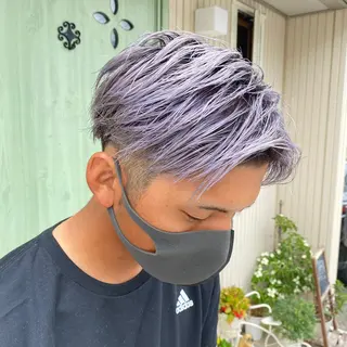 ショート メンズ ハイトーンカラー🌈 メンズパーマ鈴木康平のヘアスタイル