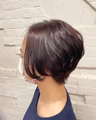 ショート カラー 【ピンク/韓国ヘア/ ヘアセット】亜海のヘアスタイル