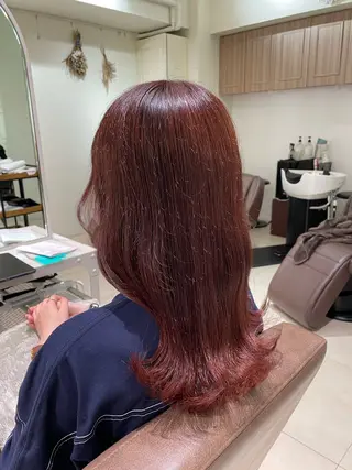 セミロング 艶カラー🩵中久保 舞優🩵のヘアスタイル