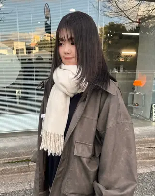 セミロング カラー yuumi/大濠🪷 顔周り/ハイトーンのヘアスタイル