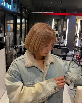 ショート ボブパーマ/レイヤー カット/KINAMIのヘアスタイル