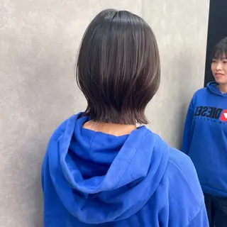 ミディアム カラー 縮毛矯正/ストンボブ Wカラー💎ヒデジのヘアスタイル