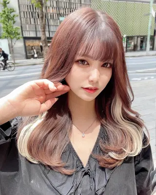 セミロング カラー 顔周り特化/韓国ヘア /レイヤー/吉野幸大のヘアスタイル