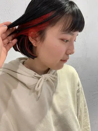 ミディアム カラー ヘアアレンジ 🫧透明感カラー/ ボブ/小笠原汐海🪽のヘアスタイル
