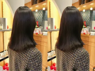 ミディアム オリーブカラー/みづ き/ボブパーマ🤍のヘアスタイル