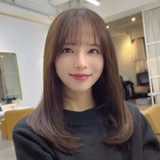 ミディアム 中顔面短縮 顔まわり新田大翔のヘアスタイル