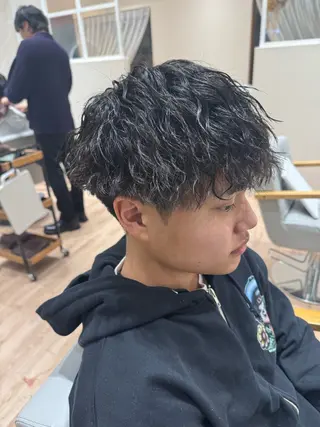 パーマ メンズ 河添 麗菜のヘアスタイル