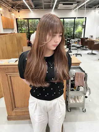 ロング カラー ヘアアレンジ ena/ブリーチなし 透明感・レイヤー🎀のヘアスタイル