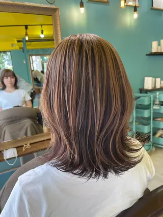 ミディアム カラー 末石 智のヘアスタイル