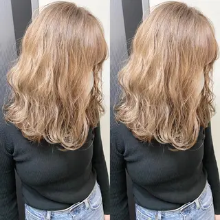 ミディアム カラー ⭐️横浜ブリーチ特化 美容師 堤涼⭐️のヘアスタイル