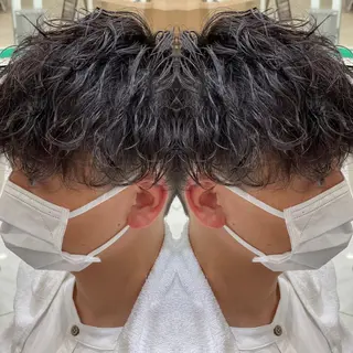 パーマ メンズ 韓国レイヤー×透明感 カラー/山崎一輝のヘアスタイル