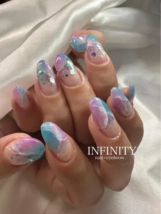セミロング カラー メンズ キッズ ネイル アイブロウ INFINITY Sachiのネイルデザイン