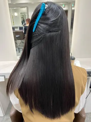 セミロング パーマ 縮毛矯正 特化生田のヘアスタイル