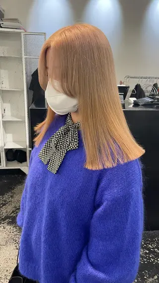 セミロング カラー パーマ ヘアアレンジ メンズ キッズ ネイル マツエク・マツパ アイブロウ 艶ハイトーン/ヘア アレンジAYAKAのヘアスタイル