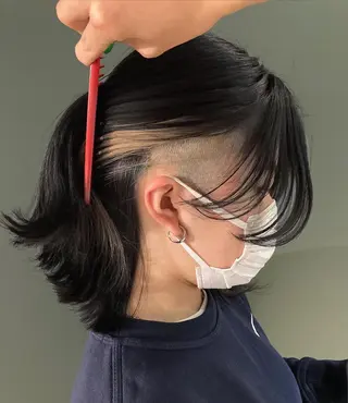 ミディアム カラー スキバサミを使わない カット🌼唯🌼のヘアスタイル