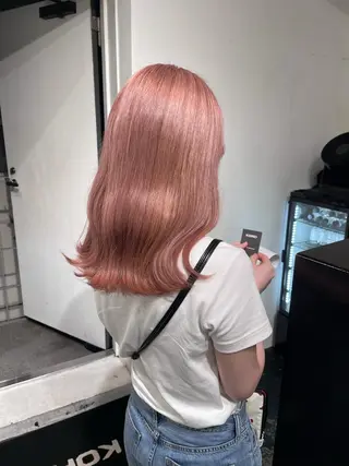 ミディアム カラー ヘアアレンジ 艶ハイトーン/ヘア アレンジAYAKAのヘアスタイル