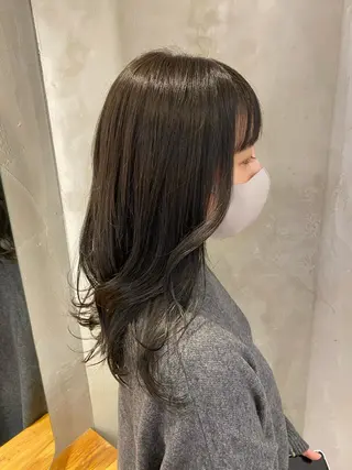 ミディアム 顔周りカット・相談 レイヤーも◎しずくのヘアスタイル