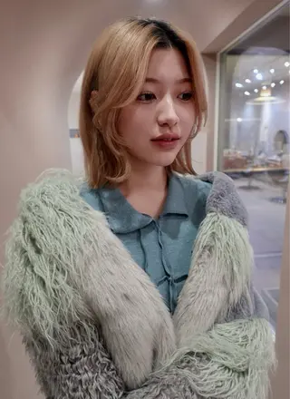 ミディアム ramphy 加藤 美羽のヘアスタイル