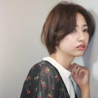 ショート カラー 薬院:今泉/上川美幸 ボブ/顔周りレイヤーのヘアスタイル