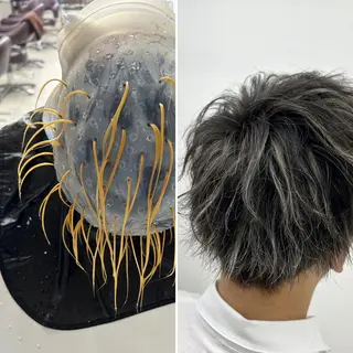 カラー メンズ ダブルスキルエクステ /羽エクステ白石宇由のヘアスタイル