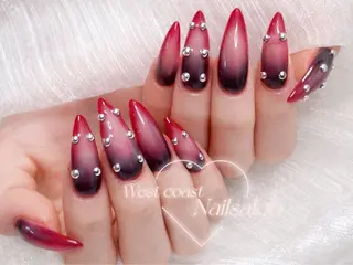 ネイル リボン、ガーリー パーツ放題専門店のネイルデザイン