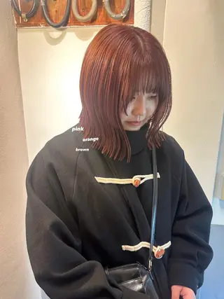 ミディアム カラー 暖色カラー/レイヤー 🌙 オノユリカのヘアスタイル
