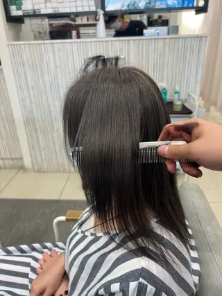 セミロング カラー 太白区/白髪ぼかし ハイライト/千葉達人のヘアスタイル