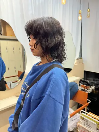 ミディアム カラー パーマ 早瀬裕之 パーマのヘアスタイル