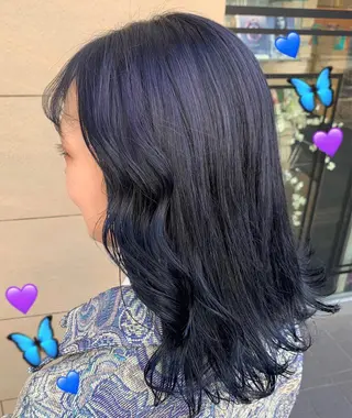セミロング カラー ヘアアレンジ TSUNA 🌙 Lim 五反田のマツエク・マツパデザイン