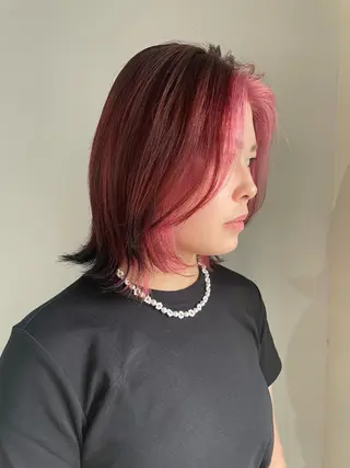 ミディアム カラー ヘアアレンジ 透明感カラー/推しカ ラー☁️JURAのヘアスタイル